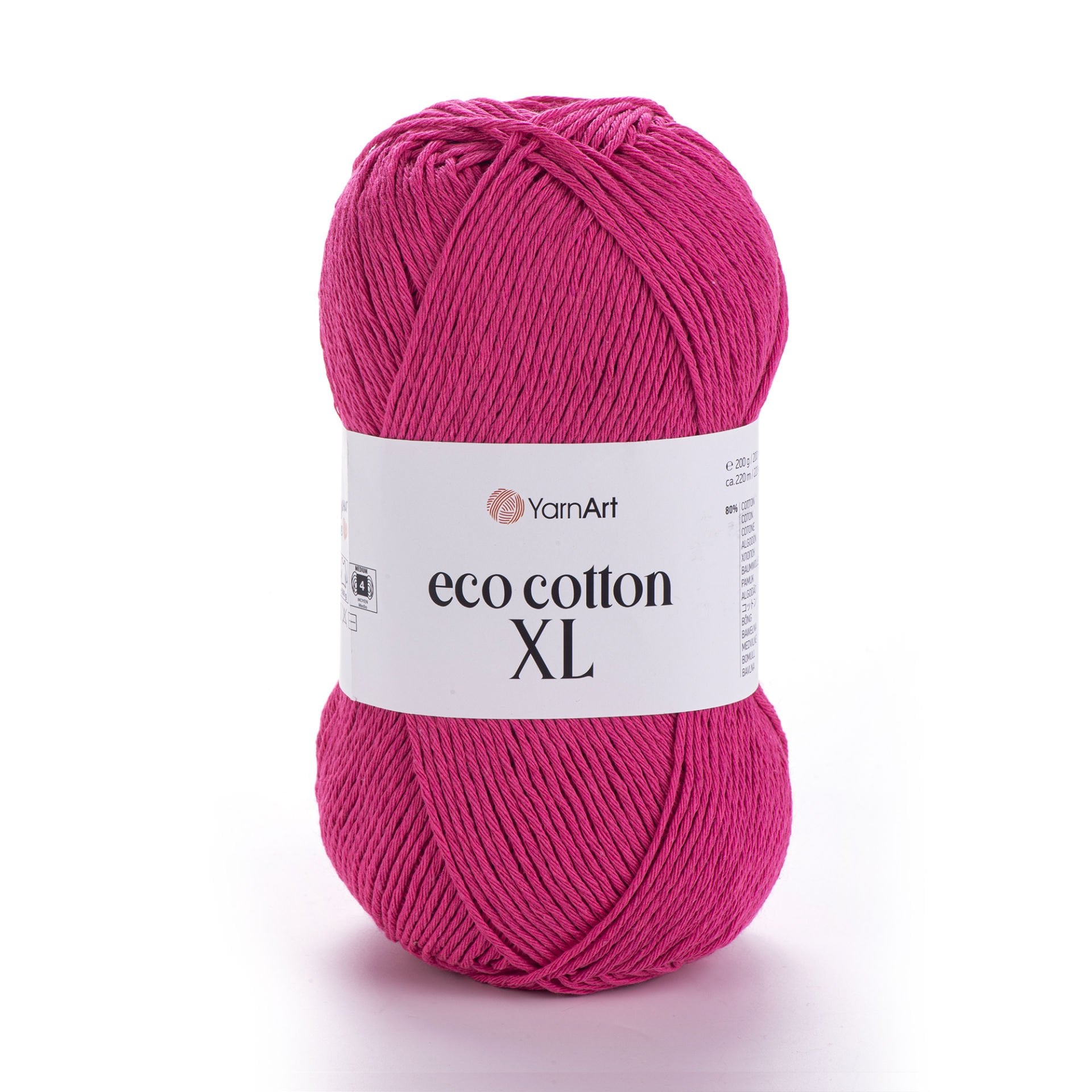 YARNART ECO COTTON XL - EL ÖRGÜ İPİ FOSFORLU PEMBE - 803