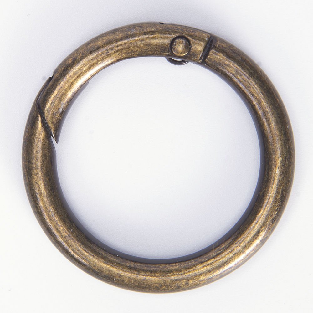 METAL KLİPSLİ ÇANTA HALKASI - 2 ADET BRONZ
