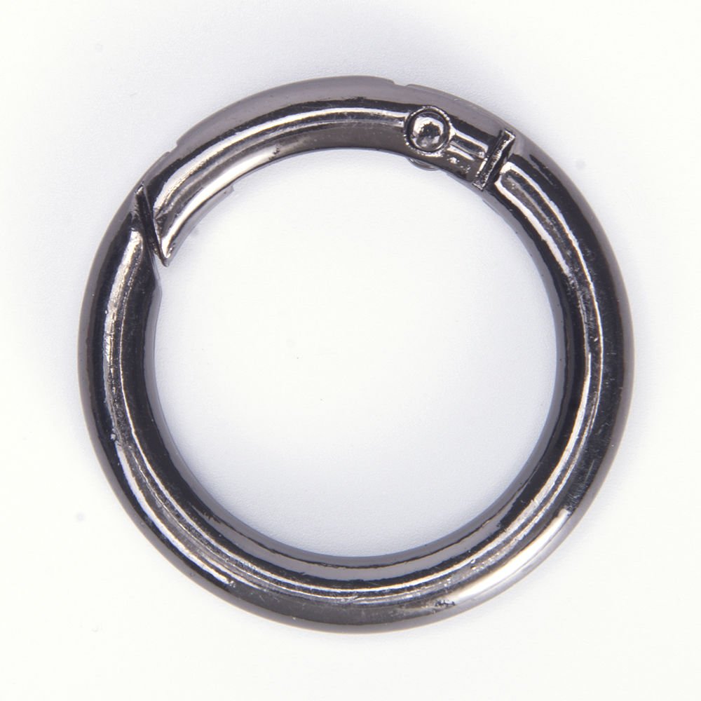 METAL KLİPSLİ ÇANTA HALKASI - 2 ADET SİYAH