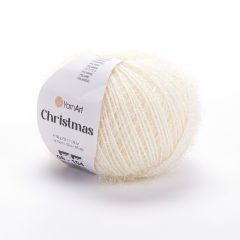 YARNART CHRISTMAS - IŞILTILI EL ÖRGÜ İPİ KREM - 06