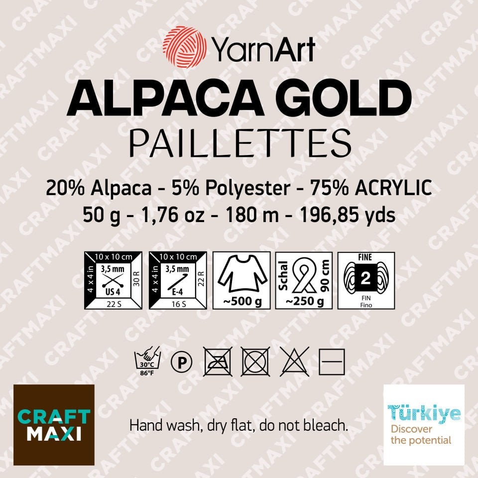YARNART ALPACA GOLD PAILLETTES - EL ÖRGÜ İPİ