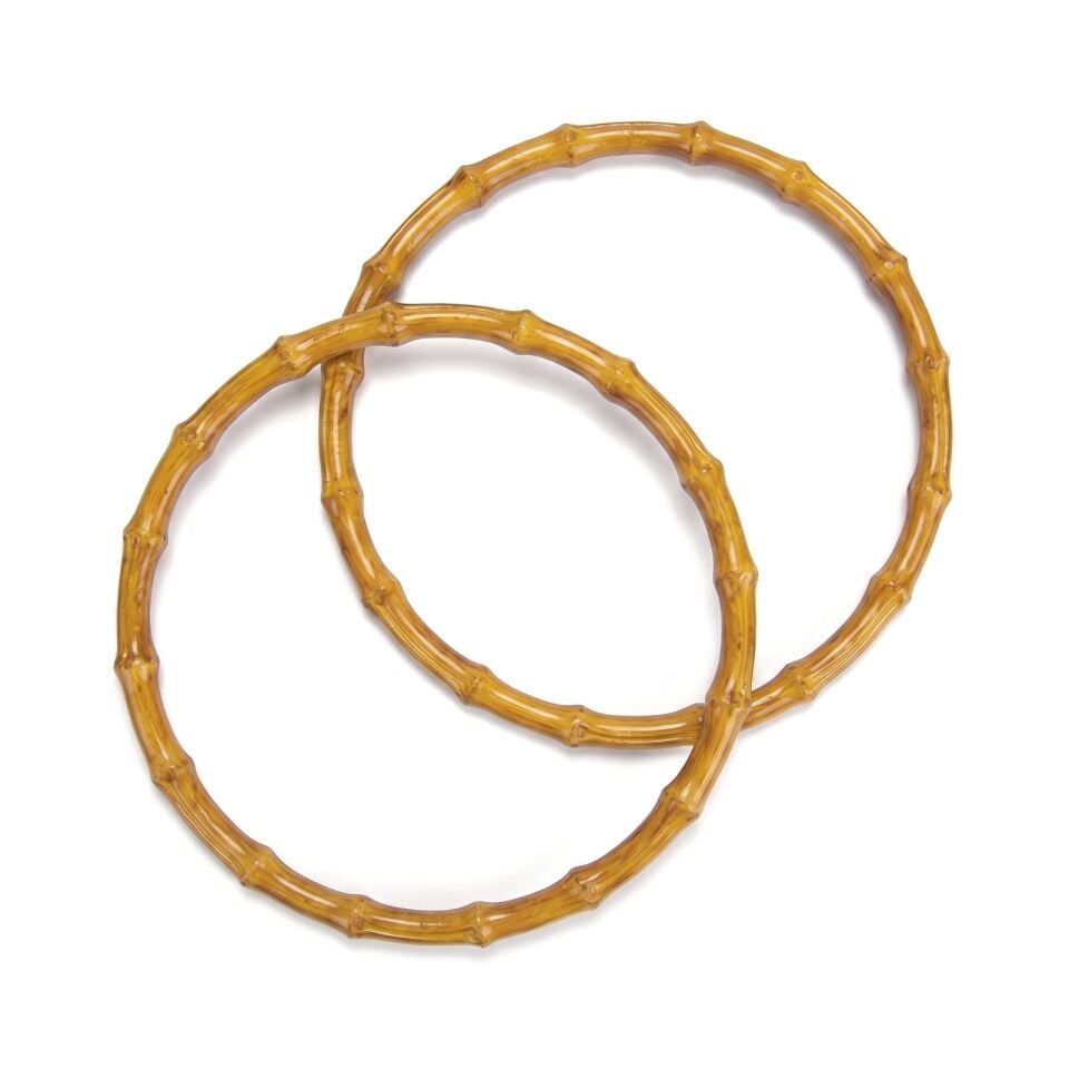 BAMBU GÖRÜNÜMLÜ ÇANTA SAPI 20 CM 2 ADET AHŞAP RENGİ