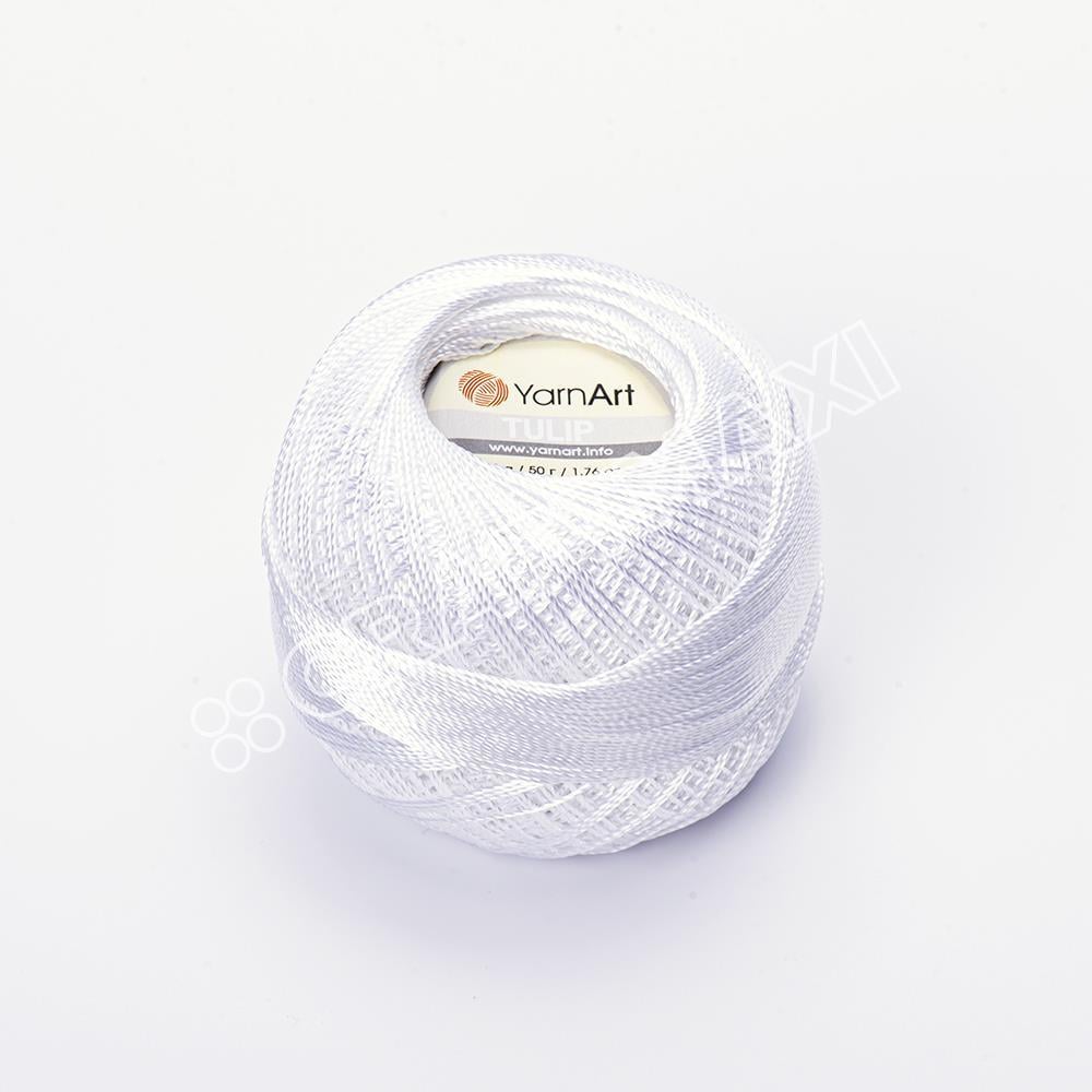 YARNART TULIP - IŞILTILI DANTEL İPİ BEYAZ - 401