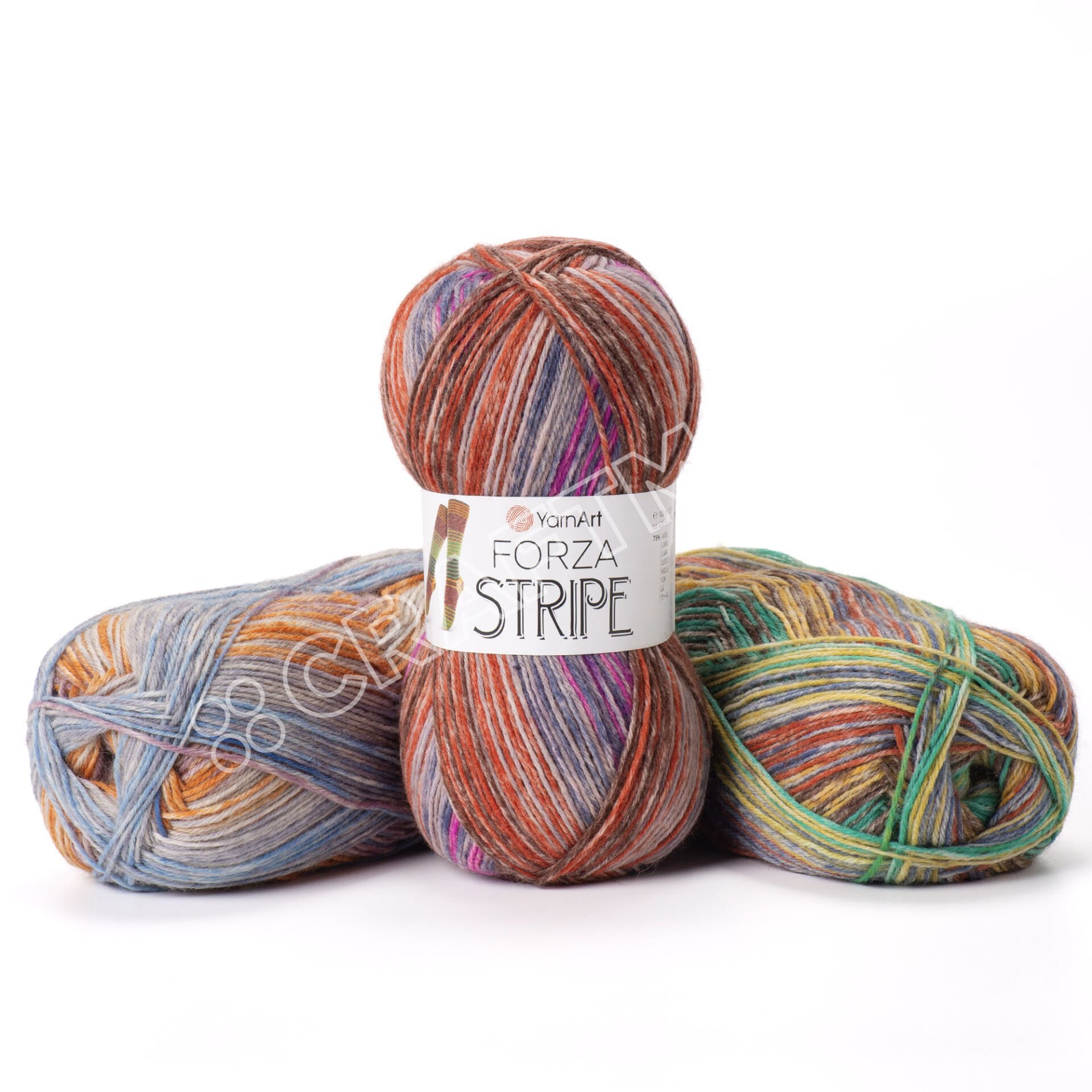 YARNART FORZA STRIPE - EBRULİ ÖRGÜ İPİ