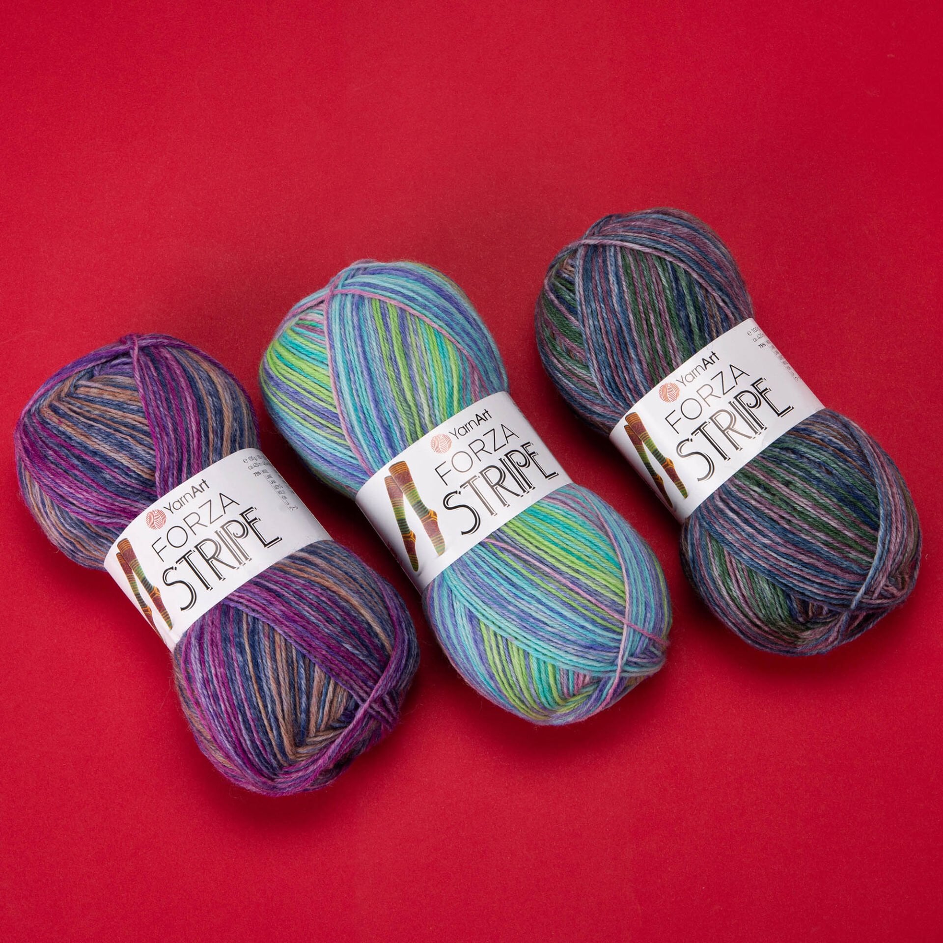 YARNART FORZA STRIPE - EBRULİ ÖRGÜ İPİ