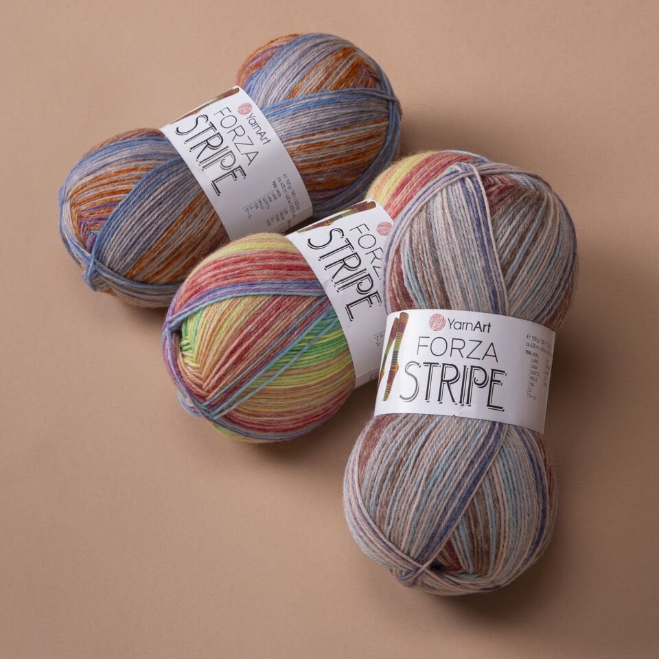 YARNART FORZA STRIPE - EBRULİ ÖRGÜ İPİ