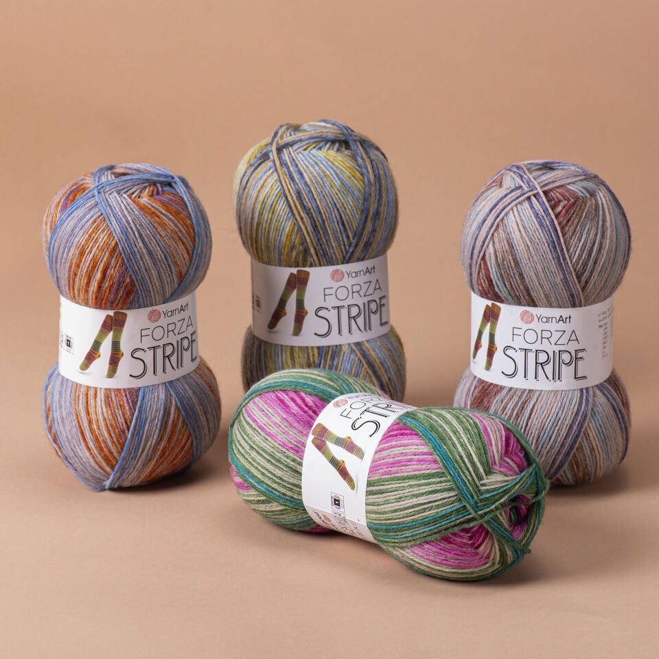 YARNART FORZA STRIPE - EBRULİ ÖRGÜ İPİ