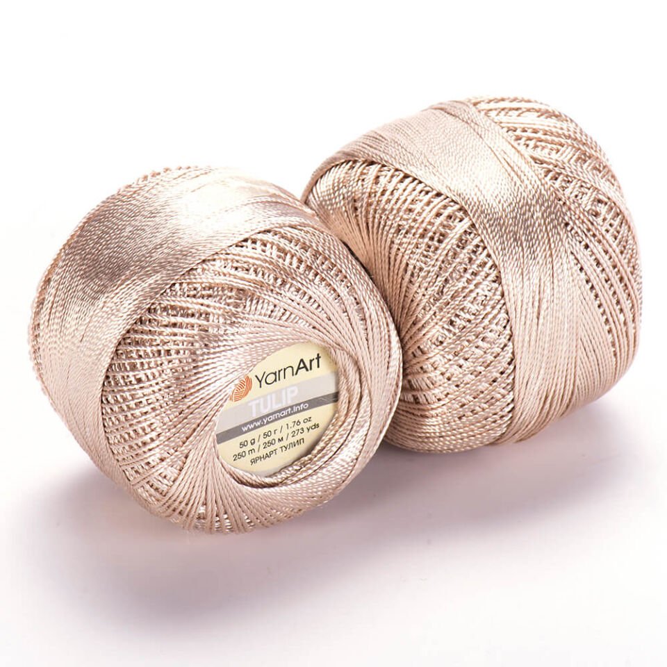 YARNART TULIP - IŞILTILI DANTEL İPİ KREM - 404