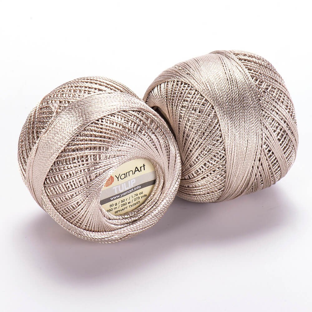 YARNART TULIP - IŞILTILI DANTEL İPİ KOYU KREM - 405
