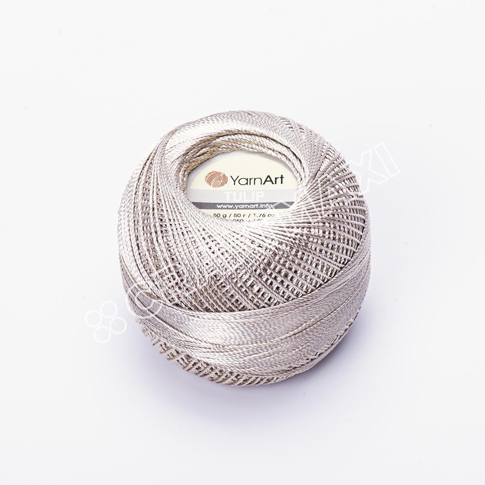 YARNART TULIP - IŞILTILI DANTEL İPİ KOYU KREM - 405