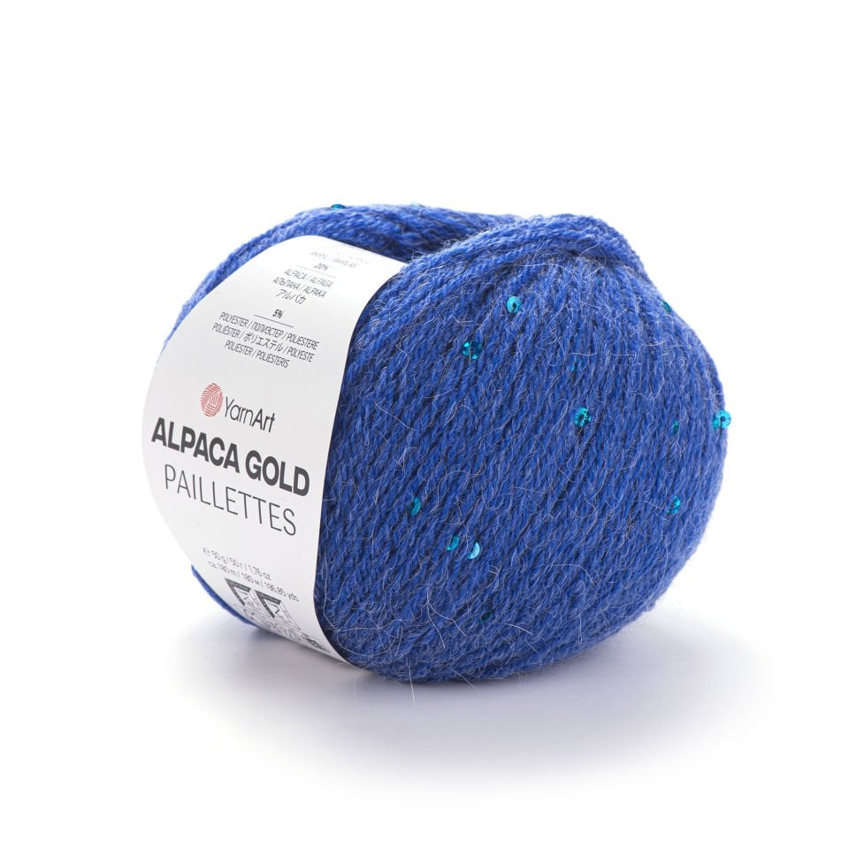 YARNART ALPACA GOLD PAILLETTES - EL ÖRGÜ İPİ MAVİ - 9309
