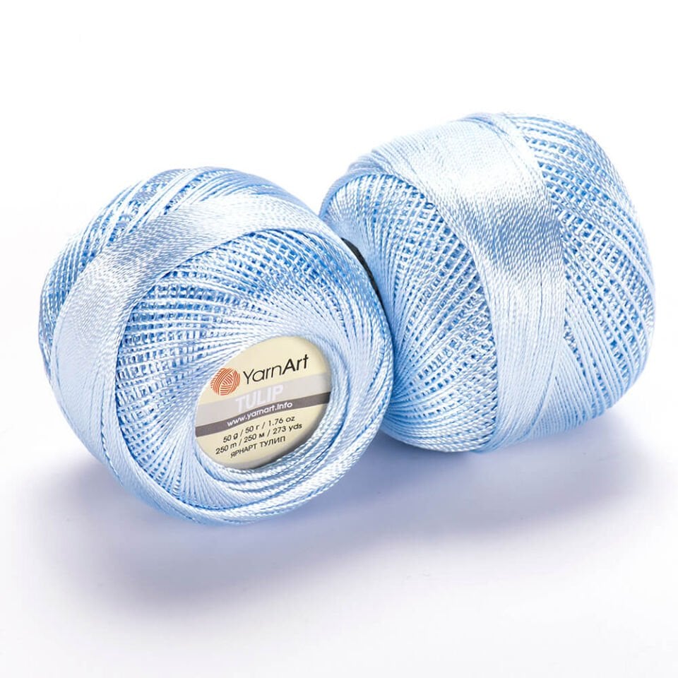 YARNART TULIP - IŞILTILI DANTEL İPİ BEBE MAVİSİ - 407