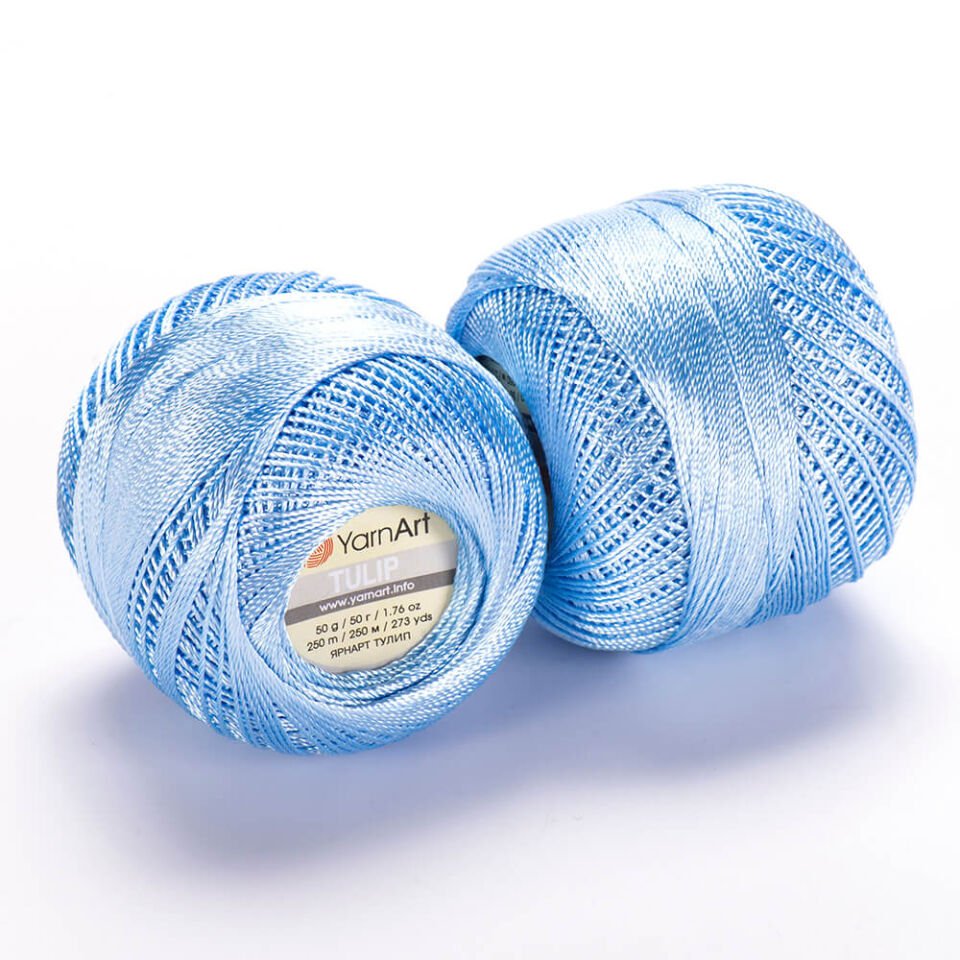 YARNART TULIP - IŞILTILI DANTEL İPİ AÇIK MAVİ - 408