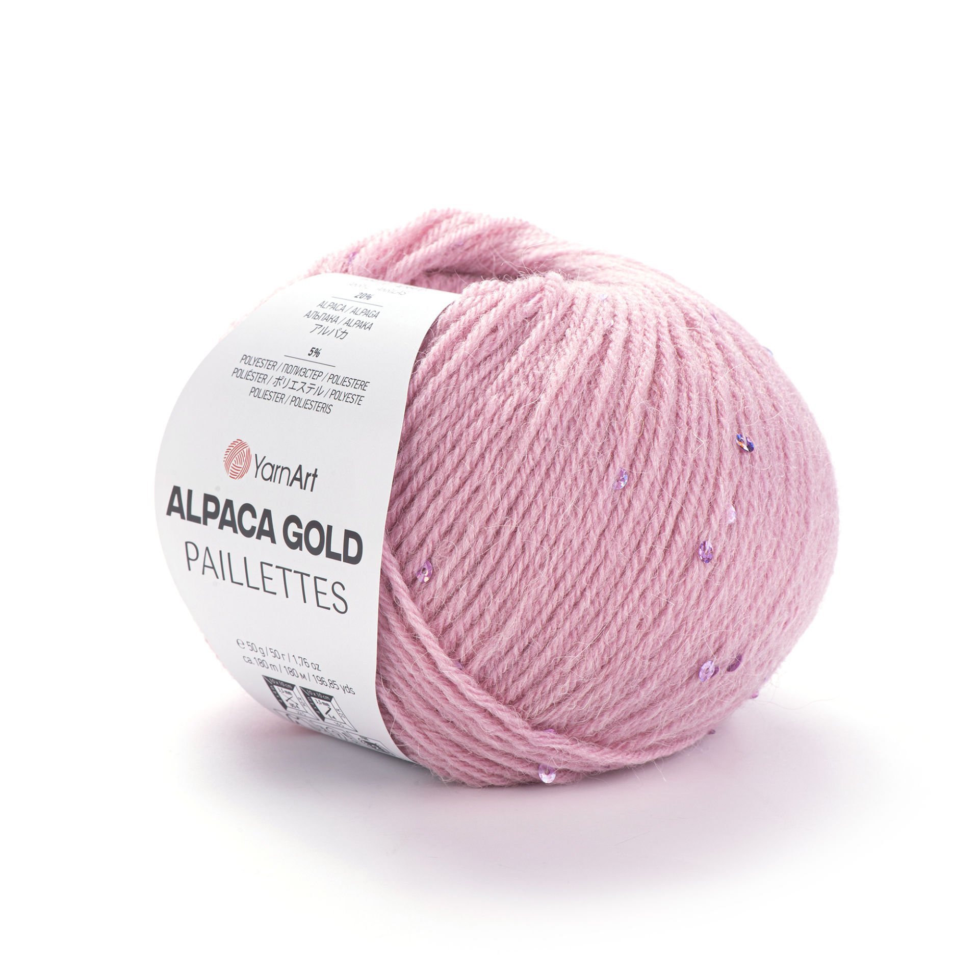 YARNART ALPACA GOLD PAILLETTES - EL ÖRGÜ İPİ PEMBE - 9306