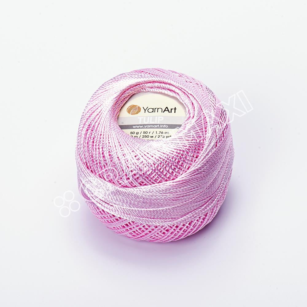 YARNART TULIP - IŞILTILI DANTEL İPİ ŞEKER PEMBE - 415