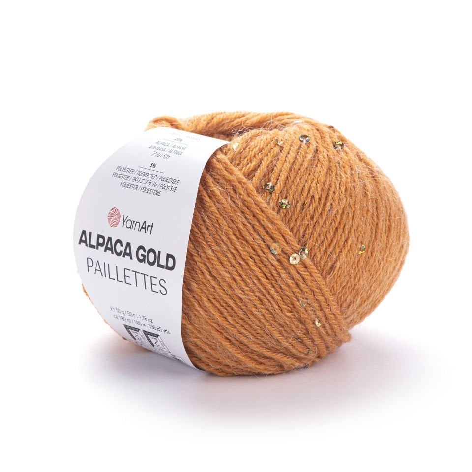 YARNART ALPACA GOLD PAILLETTES - EL ÖRGÜ İPİ TURUNCU - 9311