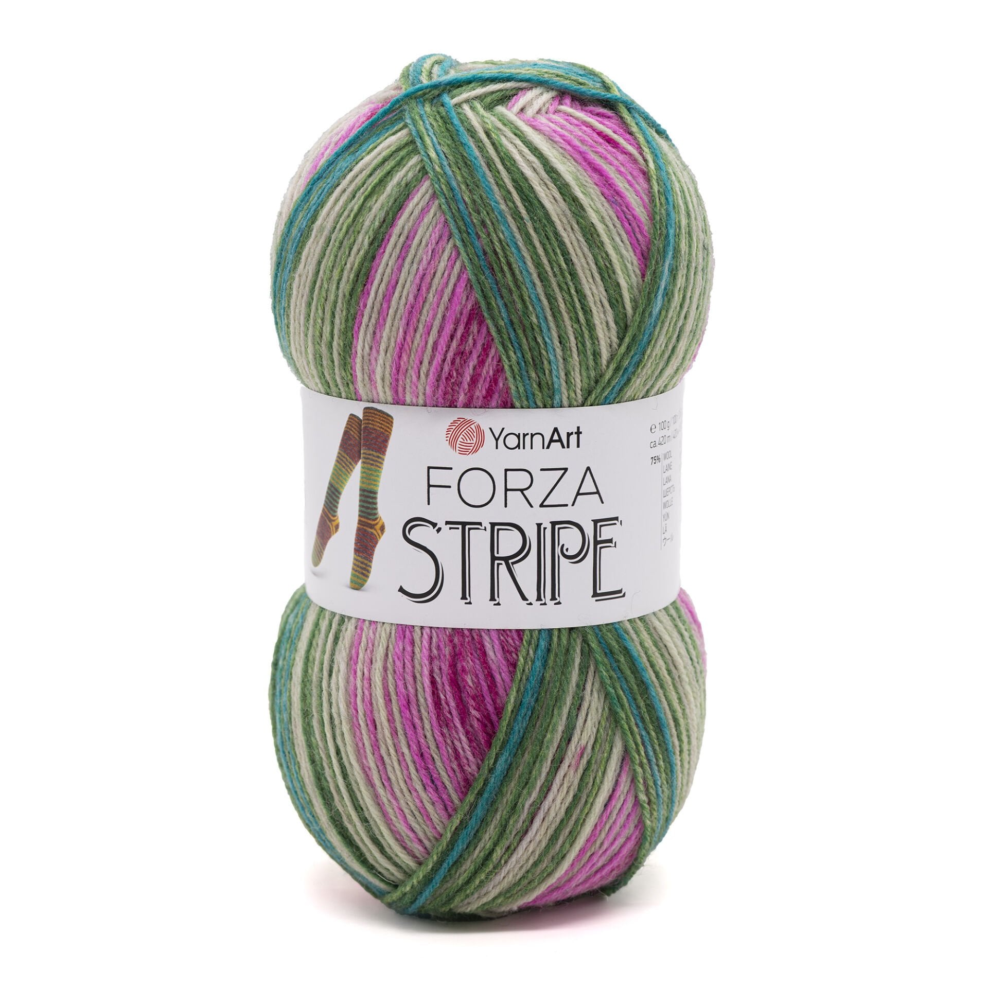 YARNART FORZA STRIPE - EBRULİ ÖRGÜ İPİ EBRULİ - 2808