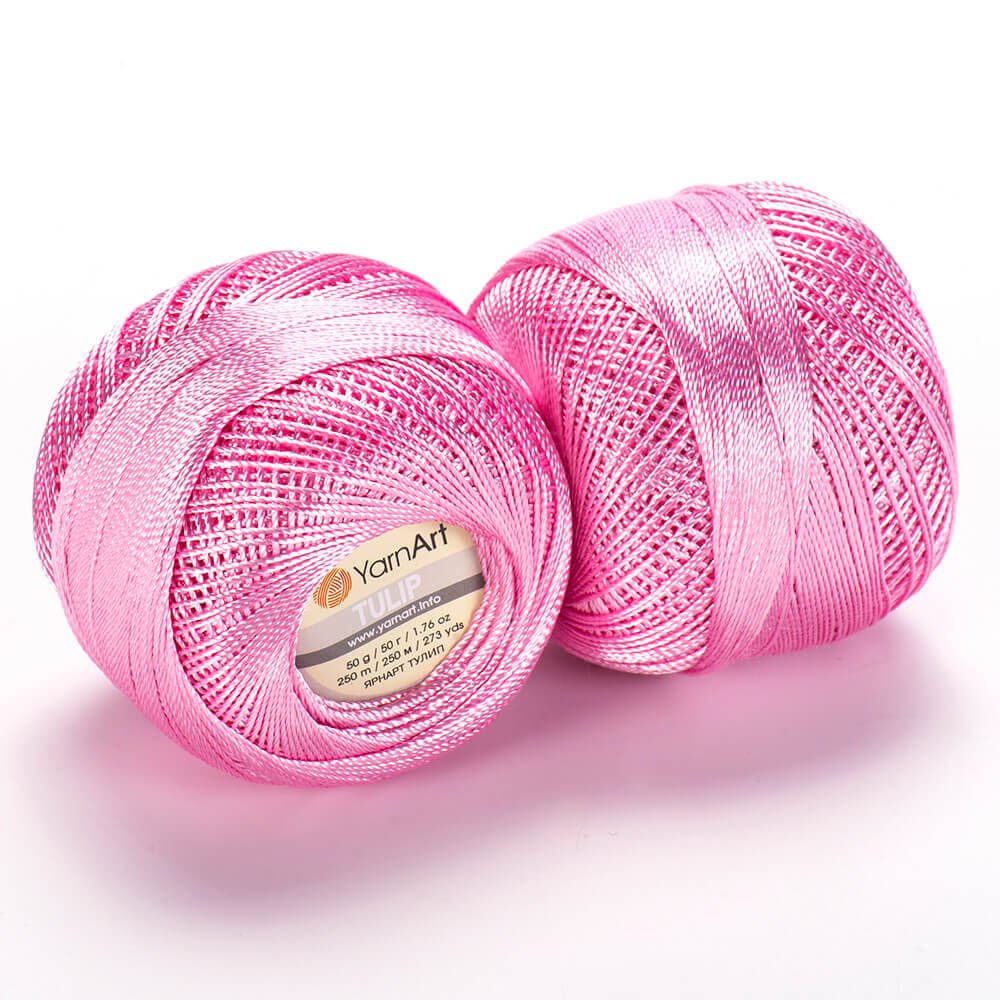 YARNART TULIP - IŞILTILI DANTEL İPİ PEMBE - 416
