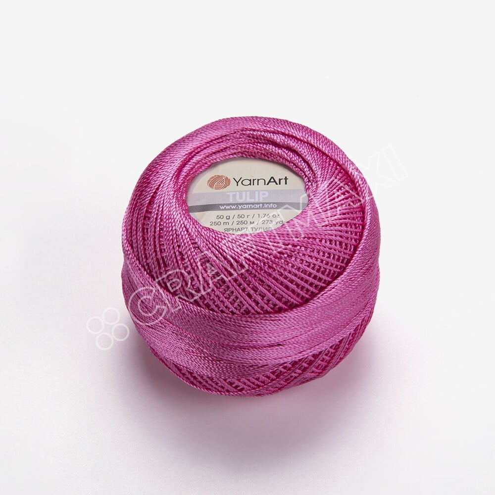 YARNART TULIP - IŞILTILI DANTEL İPİ FUŞYA - 419