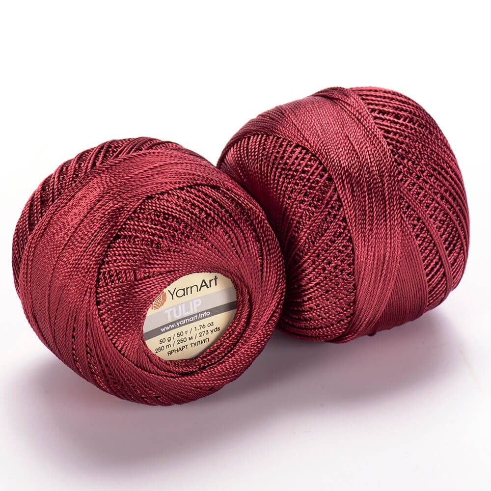 YARNART TULIP - IŞILTILI DANTEL İPİ BORDO - 422
