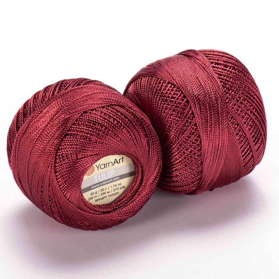 YARNART TULIP - IŞILTILI DANTEL İPİ BORDO - 422
