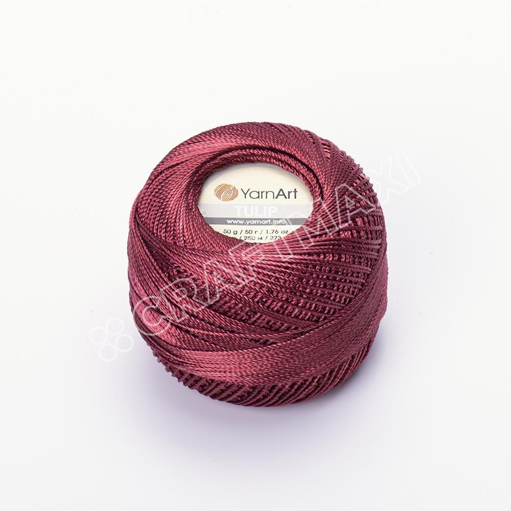 YARNART TULIP - IŞILTILI DANTEL İPİ BORDO - 422