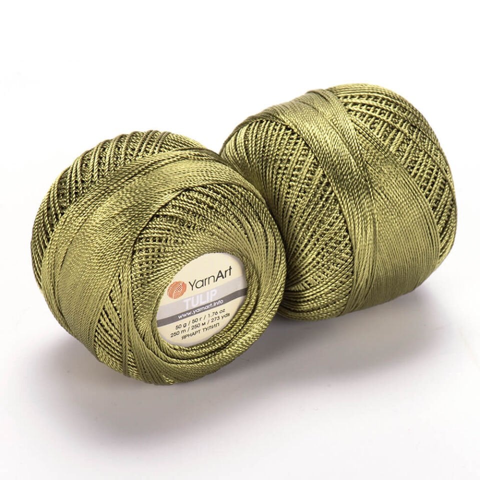 YARNART TULIP - IŞILTILI DANTEL İPİ KÜF YEŞİLİ - 423