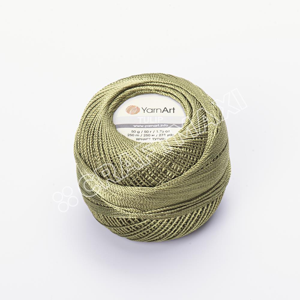 YARNART TULIP - IŞILTILI DANTEL İPİ KÜF YEŞİLİ - 423