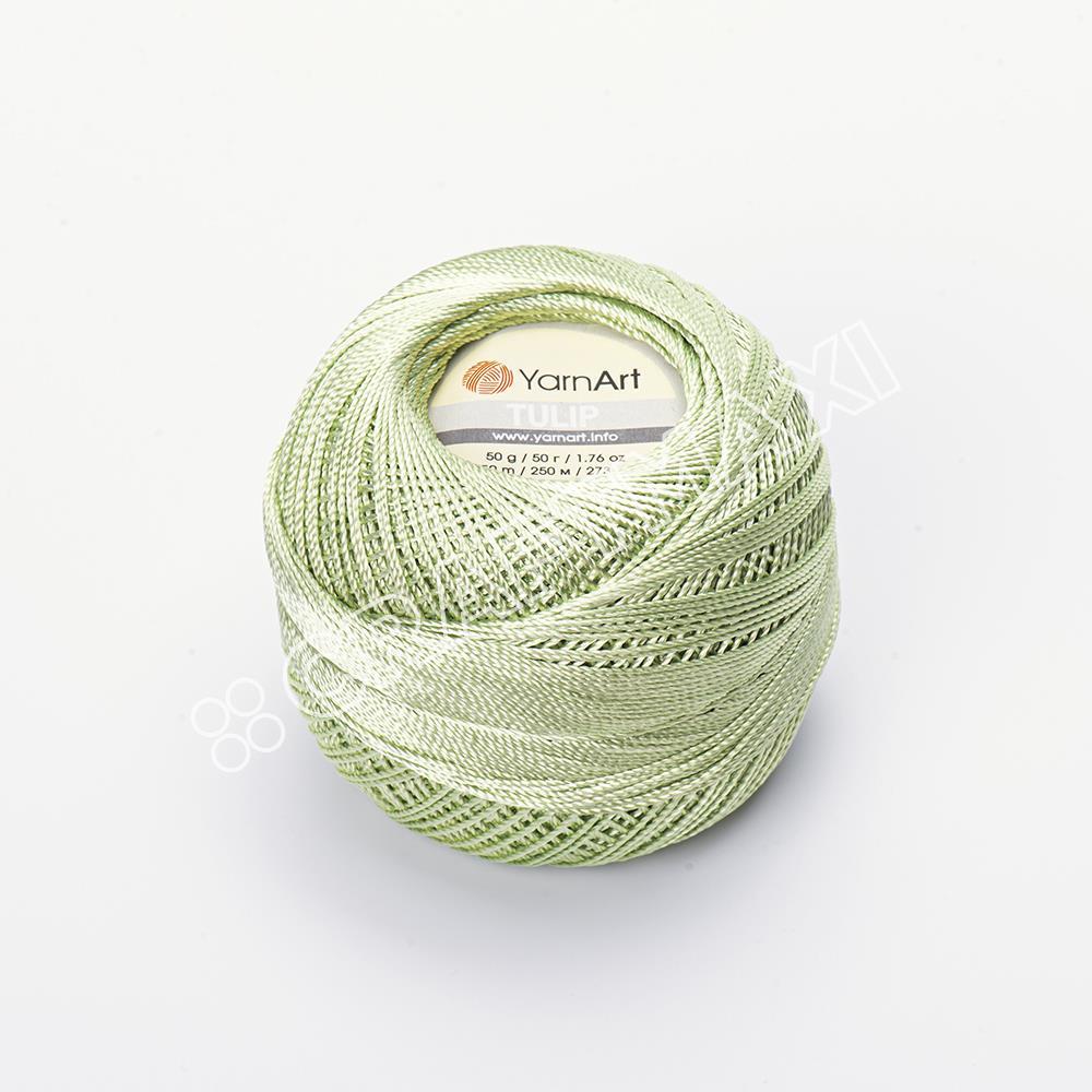 YARNART TULIP - IŞILTILI DANTEL İPİ AÇIK YEŞİL - 425