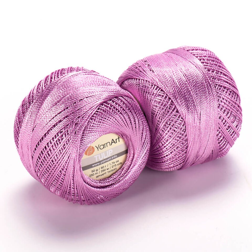 YARNART TULIP - IŞILTILI DANTEL İPİ AÇIK MOR - 429