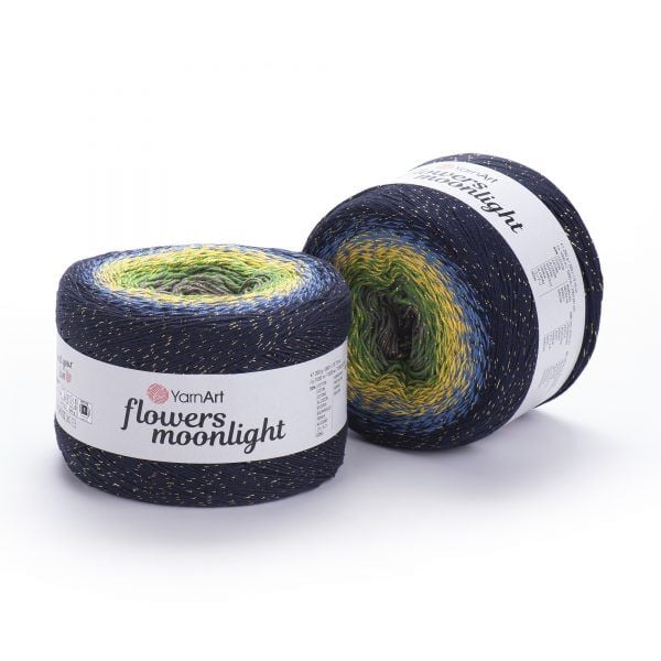 YARNART FLOWERS MOONLIGHT - SİMLİ, EBRULİ EL ÖRGÜ İPİ EBRULİ - 3250