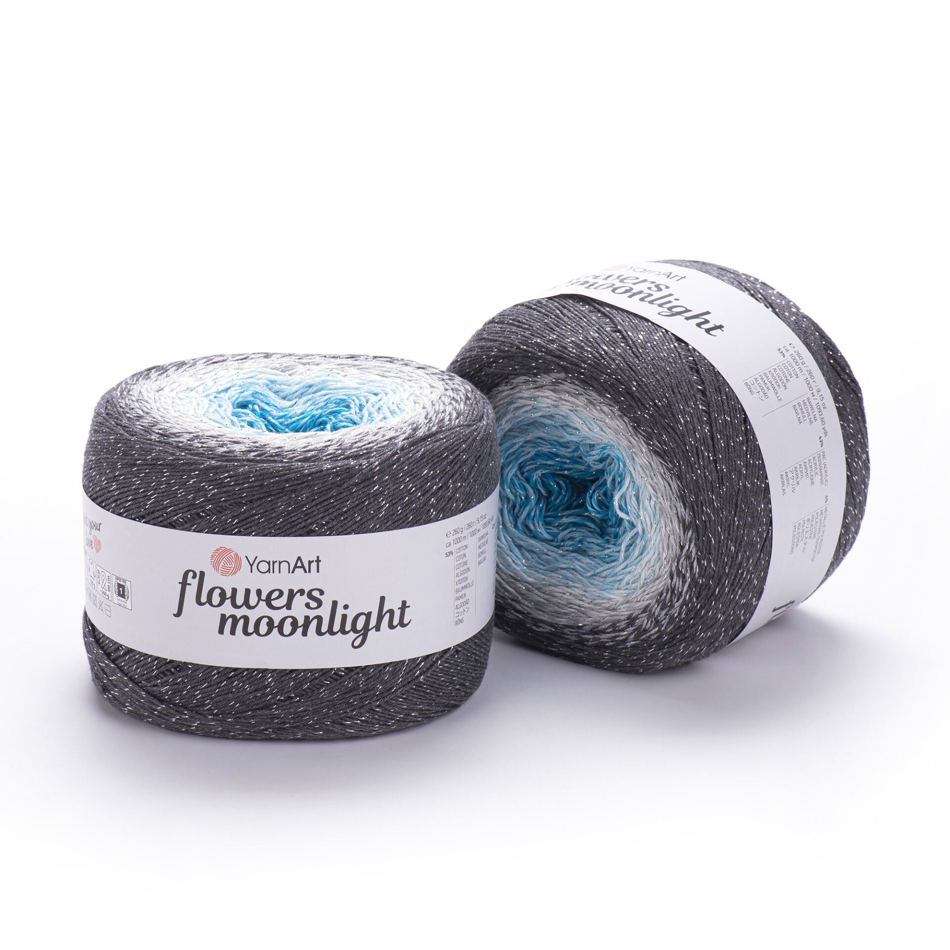 YARNART FLOWERS MOONLIGHT - SİMLİ, EBRULİ EL ÖRGÜ İPİ EBRULİ - 3251