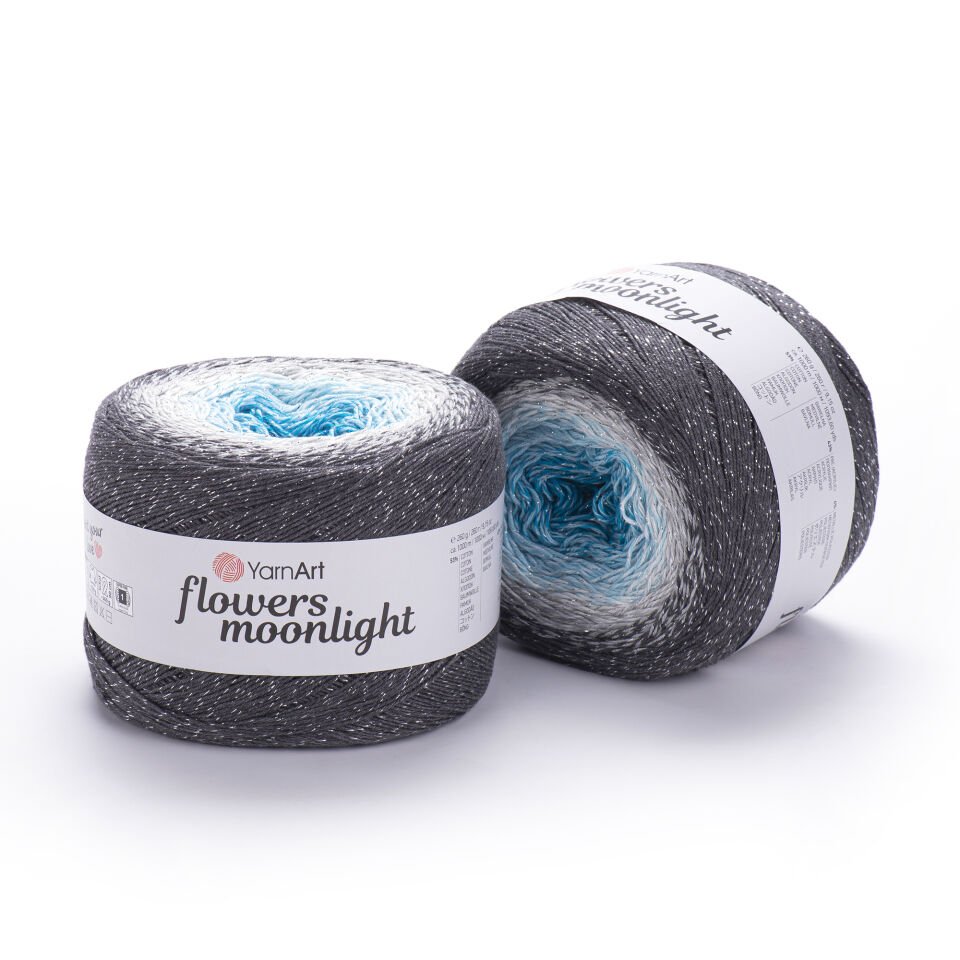 YARNART FLOWERS MOONLIGHT - SİMLİ, EBRULİ EL ÖRGÜ İPİ EBRULİ - 3251