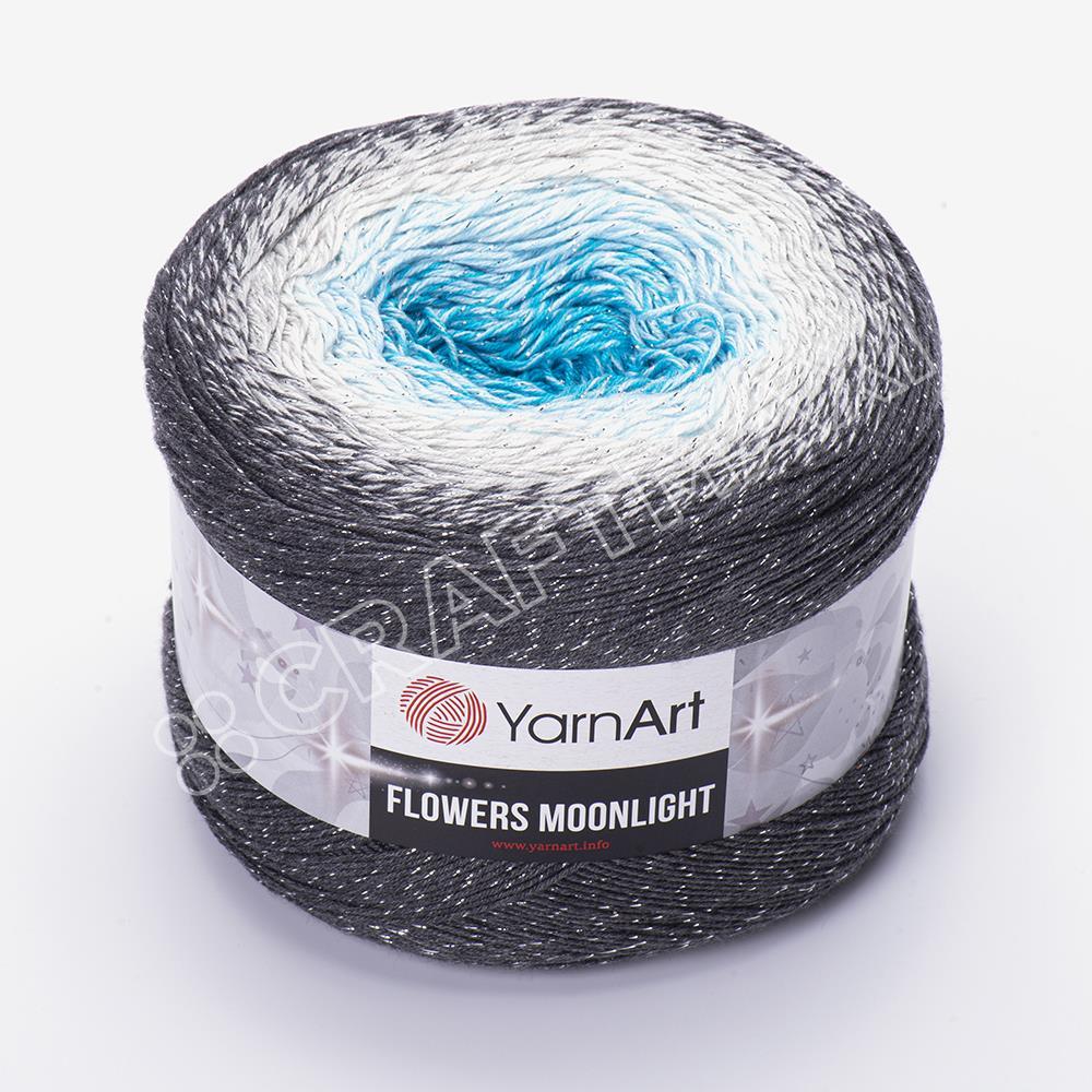 YARNART FLOWERS MOONLIGHT - SİMLİ, EBRULİ EL ÖRGÜ İPİ EBRULİ - 3251