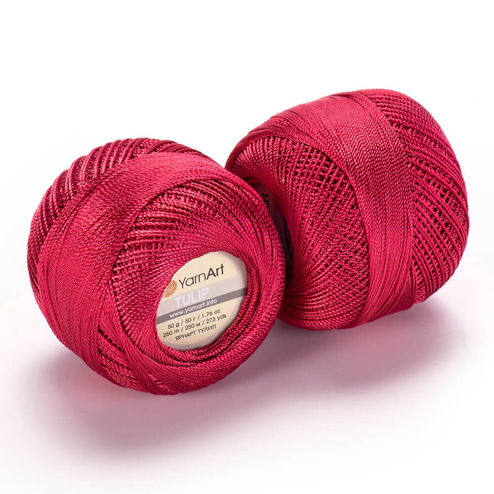 YARNART TULIP - IŞILTILI DANTEL İPİ KOYU PEMBE - 468