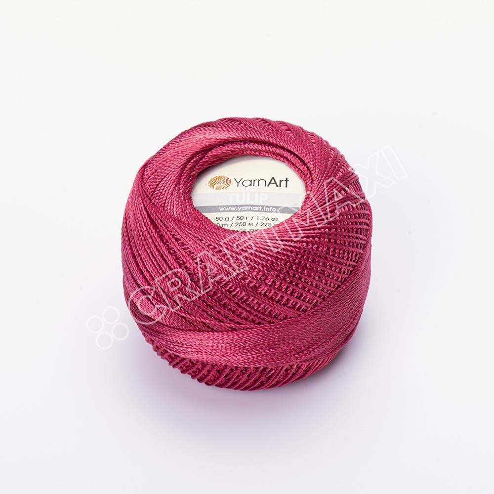 YARNART TULIP - IŞILTILI DANTEL İPİ KOYU PEMBE - 468
