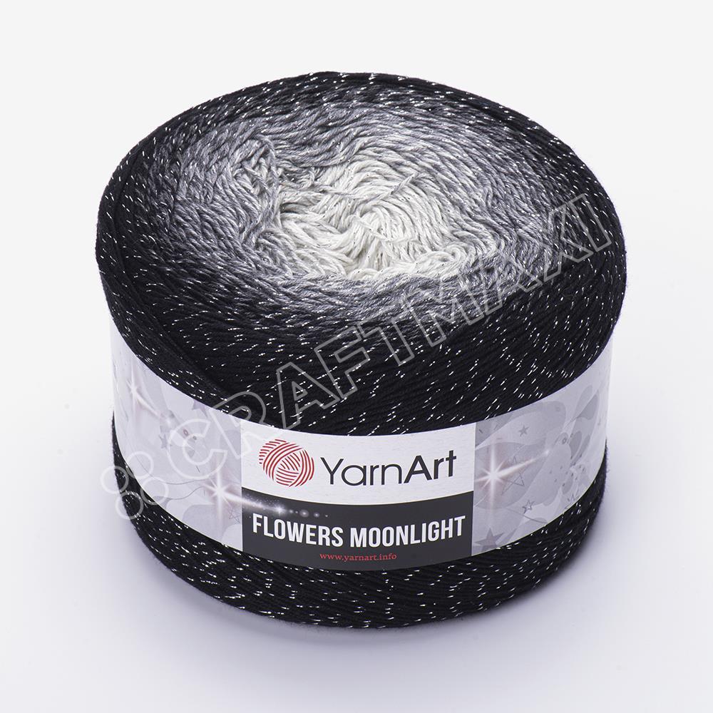YARNART FLOWERS MOONLIGHT - SİMLİ, EBRULİ EL ÖRGÜ İPİ EBRULİ - 3253