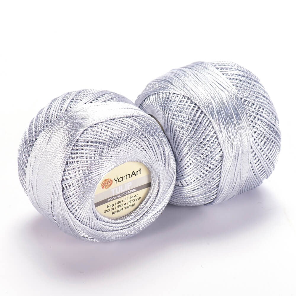 YARNART TULIP - IŞILTILI DANTEL İPİ AÇIK GRİ - 475