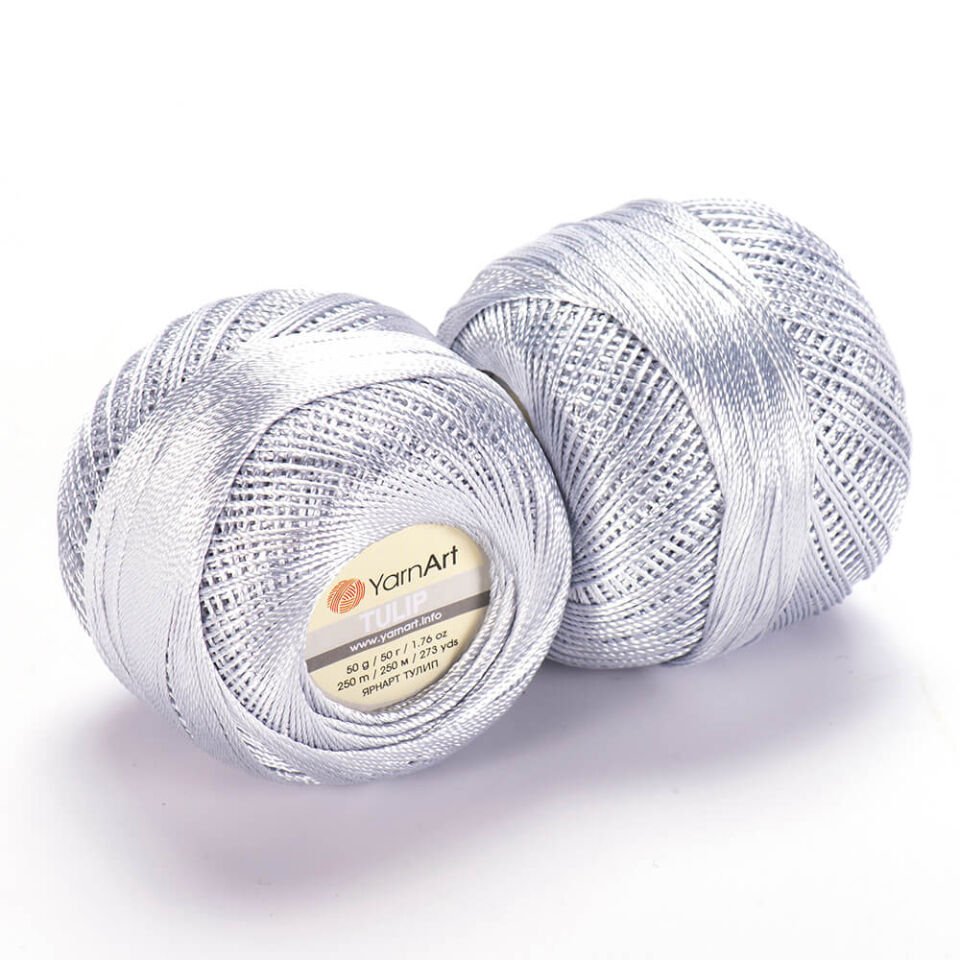 YARNART TULIP - IŞILTILI DANTEL İPİ AÇIK GRİ - 475