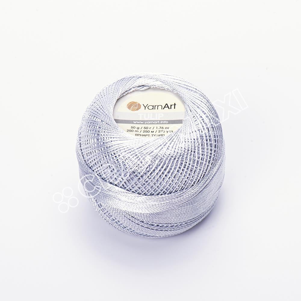YARNART TULIP - IŞILTILI DANTEL İPİ AÇIK GRİ - 475