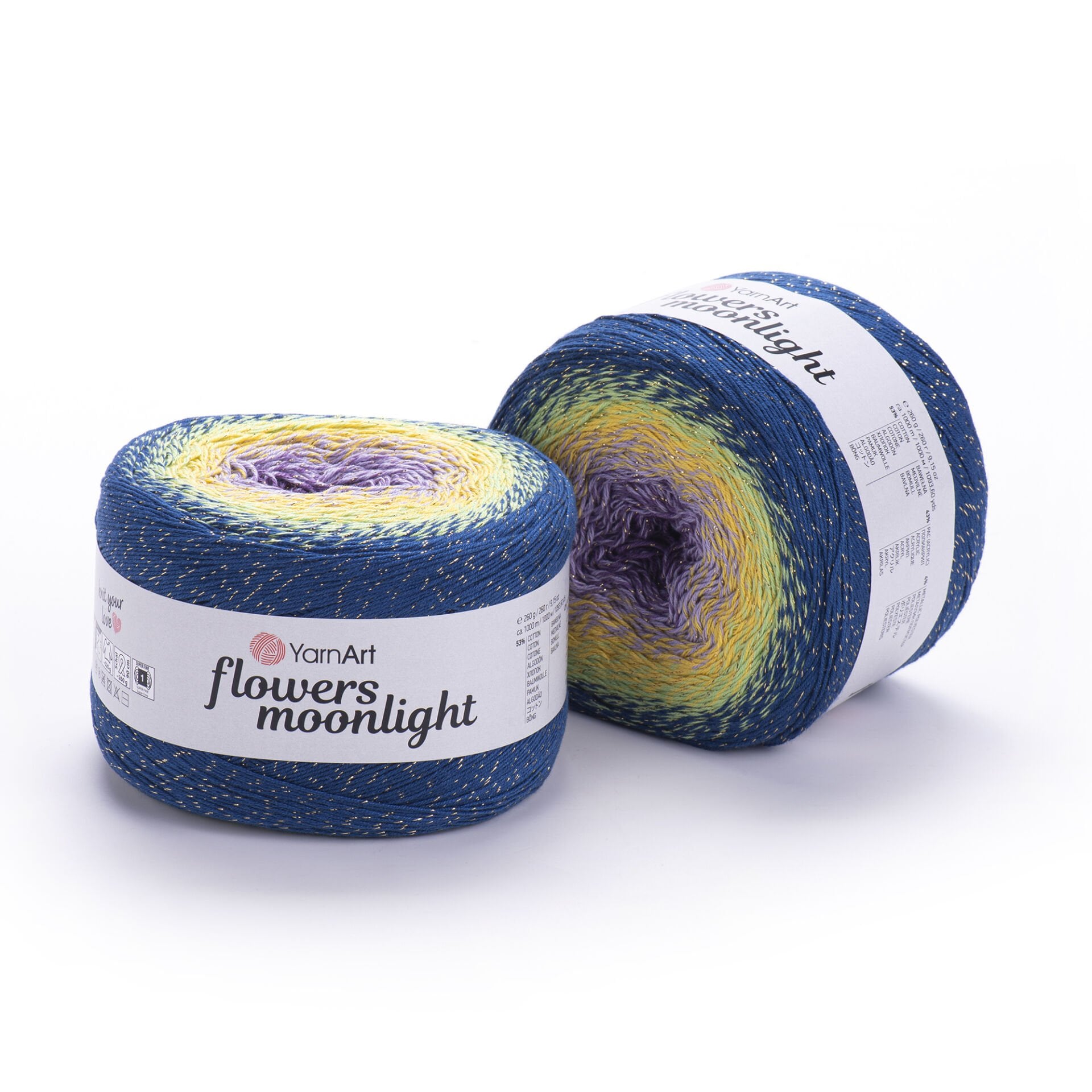 YARNART FLOWERS MOONLIGHT - SİMLİ, EBRULİ EL ÖRGÜ İPİ EBRULİ - 3257