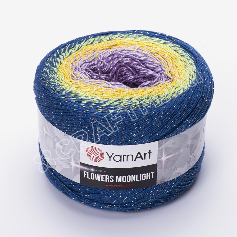 YARNART FLOWERS MOONLIGHT - SİMLİ, EBRULİ EL ÖRGÜ İPİ EBRULİ - 3257
