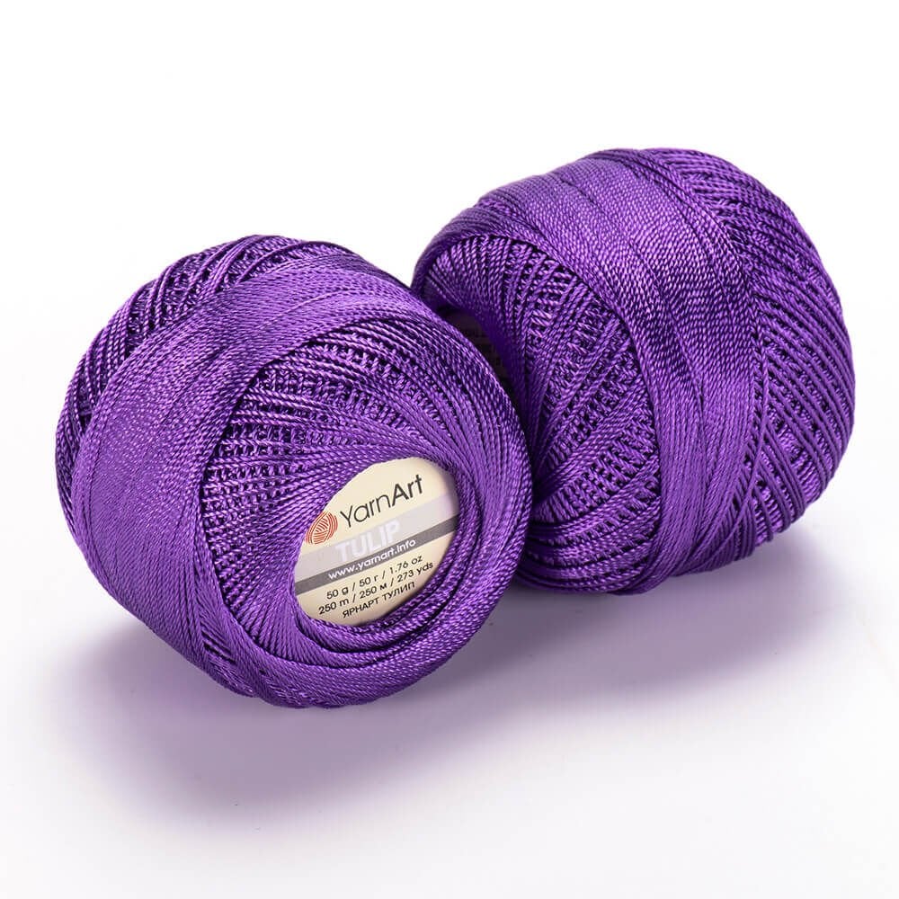 YARNART TULIP - IŞILTILI DANTEL İPİ MOR - 478
