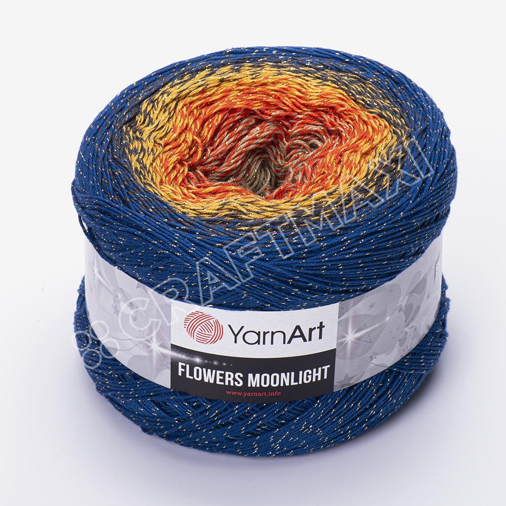 YARNART FLOWERS MOONLIGHT - SİMLİ, EBRULİ EL ÖRGÜ İPİ EBRULİ - 3258