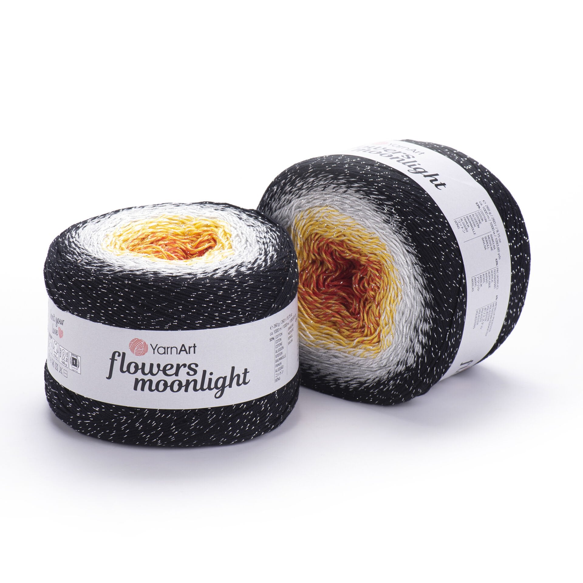 YARNART FLOWERS MOONLIGHT - SİMLİ, EBRULİ EL ÖRGÜ İPİ EBRULİ - 3259