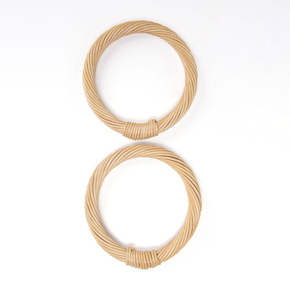 RATTAN BAMBU ÇANTA SAPI 10 CM - 2 ADET KREM