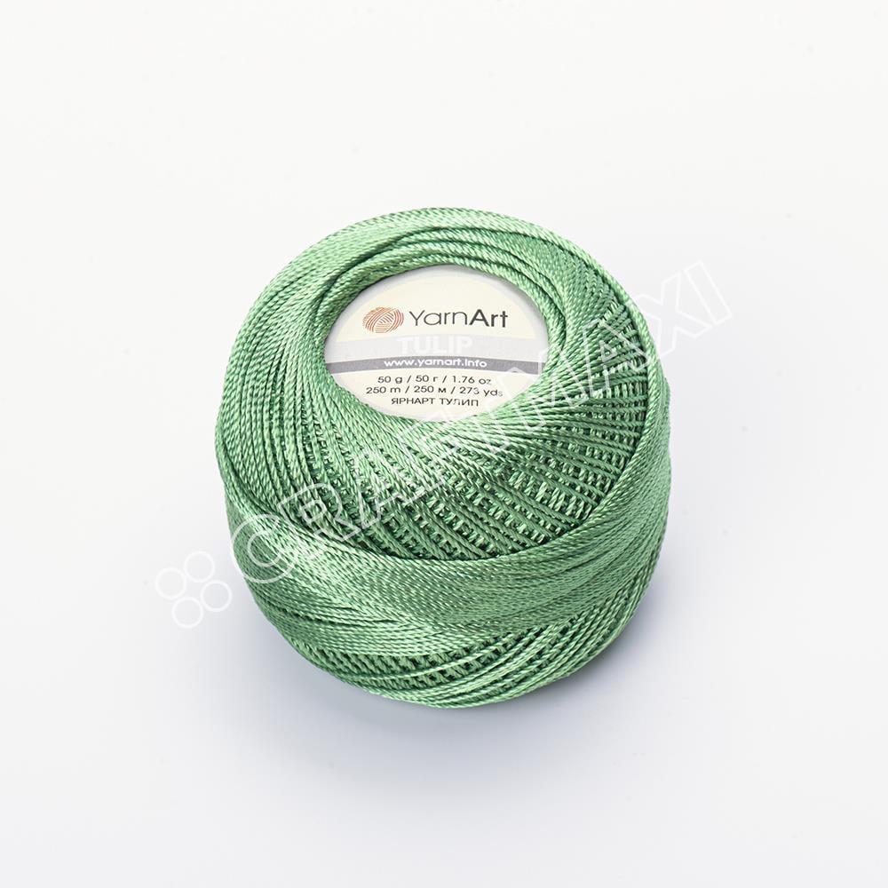 YARNART TULIP - IŞILTILI DANTEL İPİ YEŞİL - 481