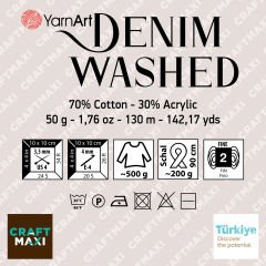 YARNART DENIM WASHED - MELANJ EL ÖRGÜ İPİ KOYU MAVİ - 925