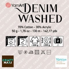 YARNART DENIM WASHED - MELANJ EL ÖRGÜ İPİ PEMBE - 905