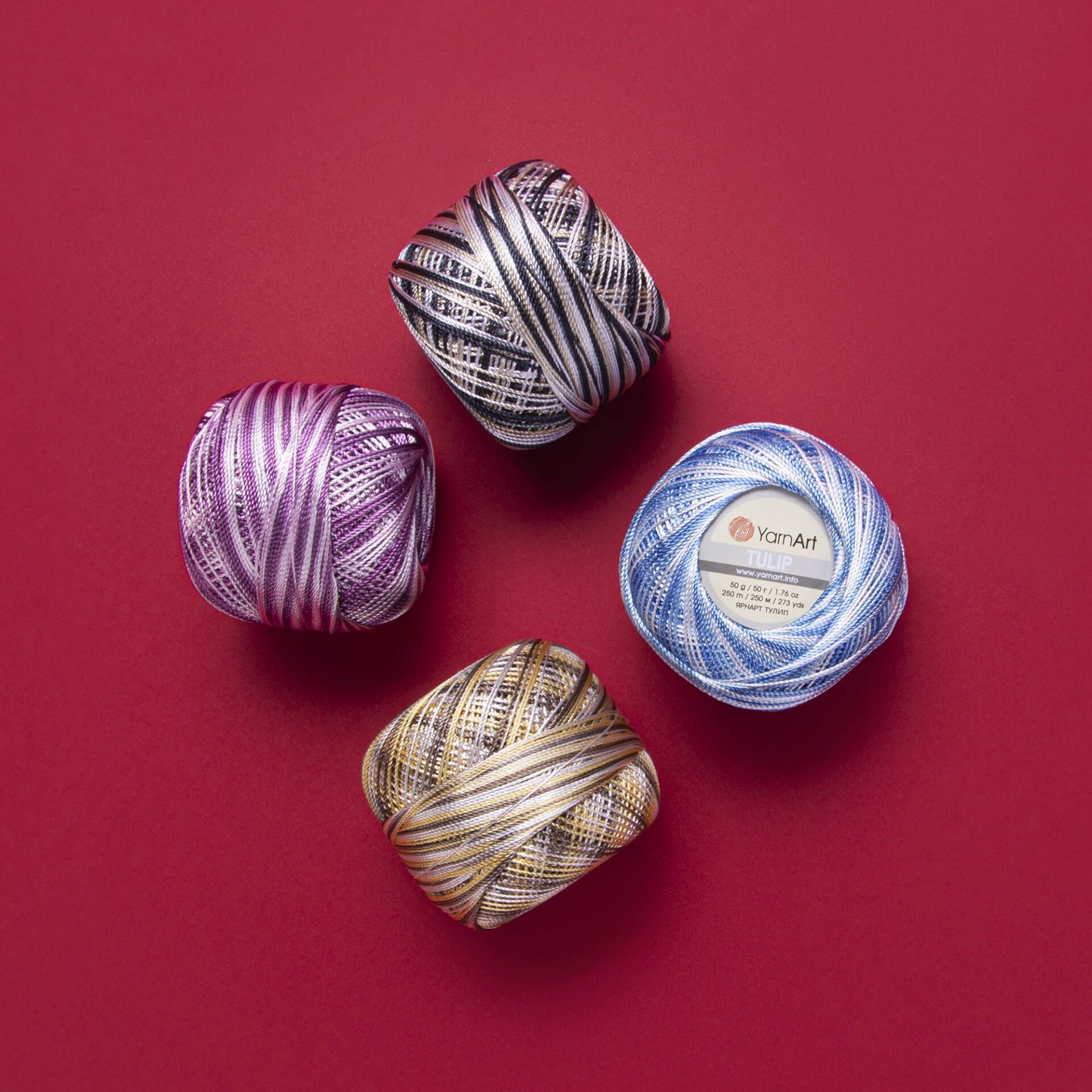 YARNART TULIP - EBRULİ, IŞILTILI DANTEL İPİ